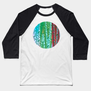 Silhouette Circle Abstract Ripple Green Blue Red Baseball T-Shirt